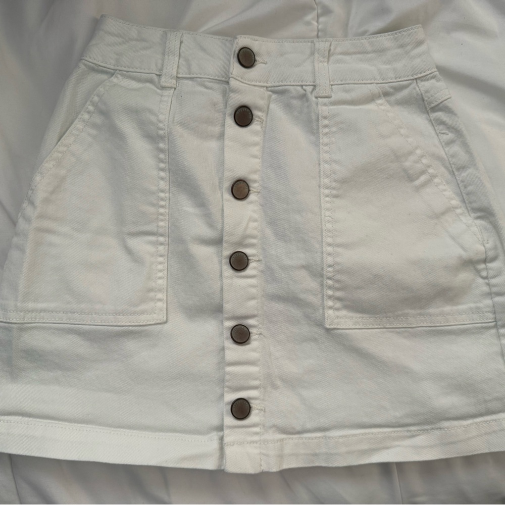 Copper key off white button up skirt